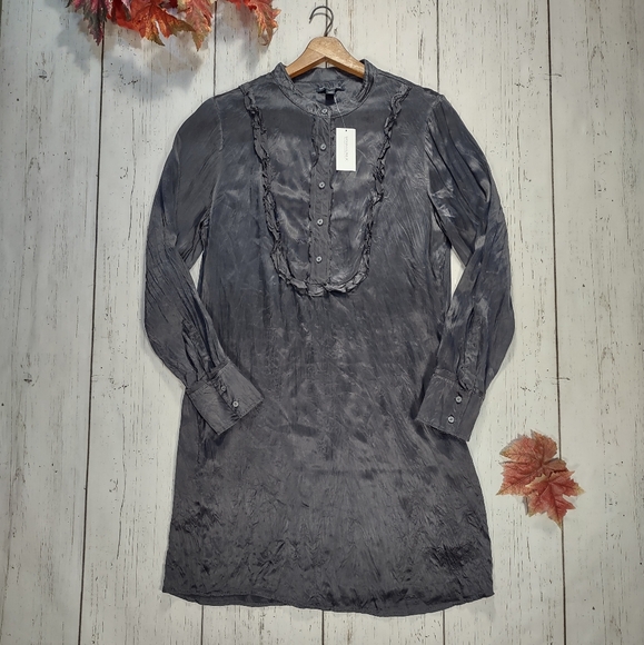 Banana Republic Charcoal Gray Silk Chemise Dress NWT - Picture 13 of 13